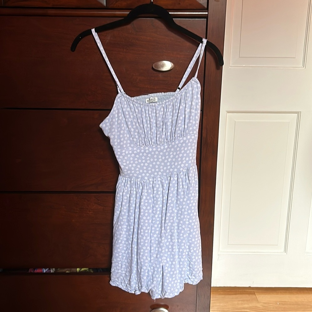 Blue mini dress with opening on the back - Hollister